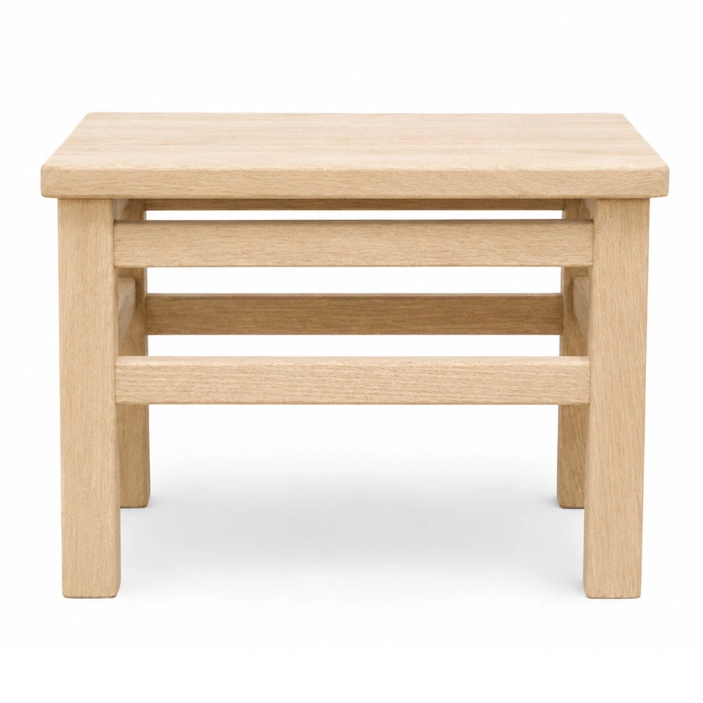 Set di 2 sgabelli bassi sgabellini panche poggiapiedi seduta in legno naturale