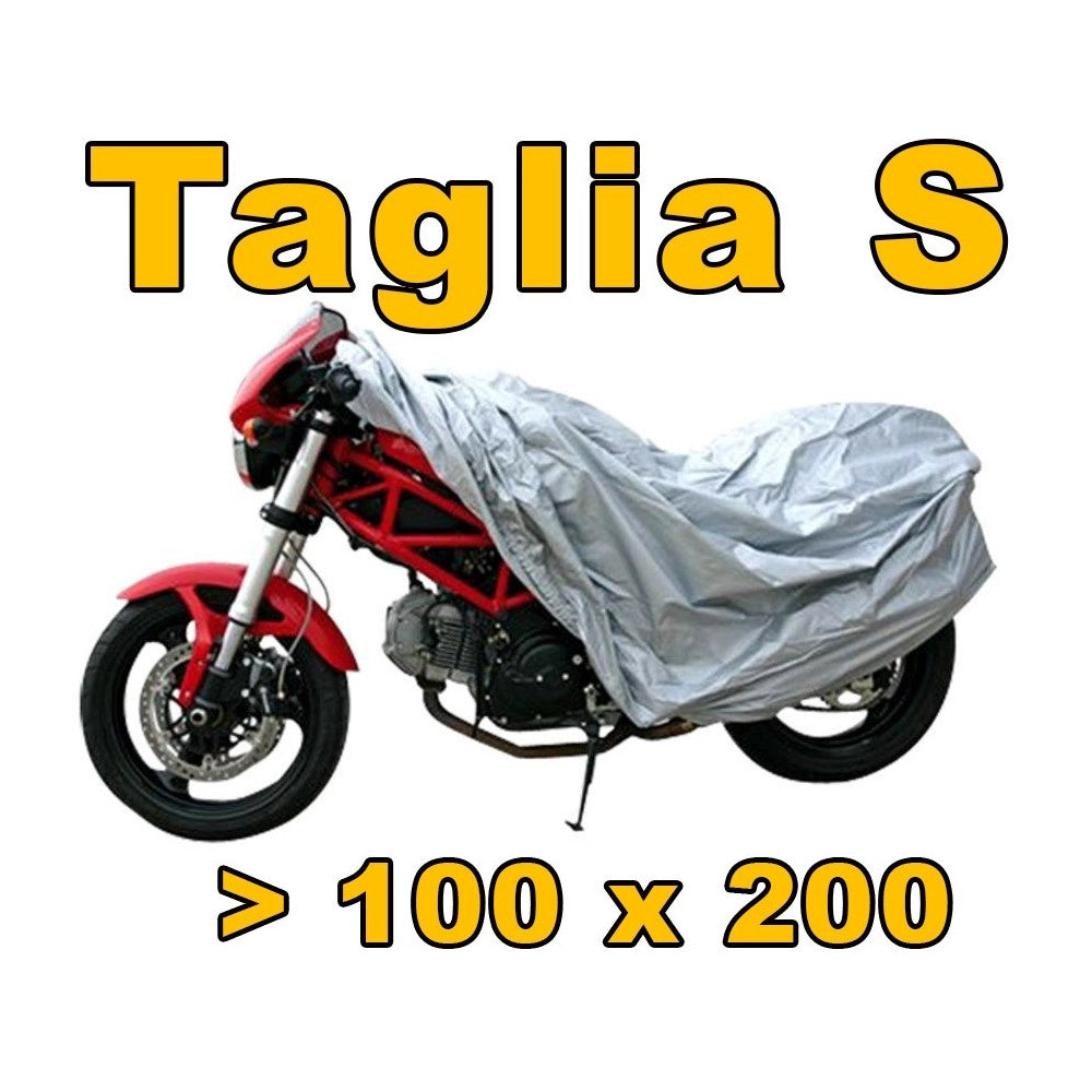 Trade Shop - Telo Cover Copri Moto Scooter Bicicletta Polietilene Argento Taglia S 100 X 200 -
