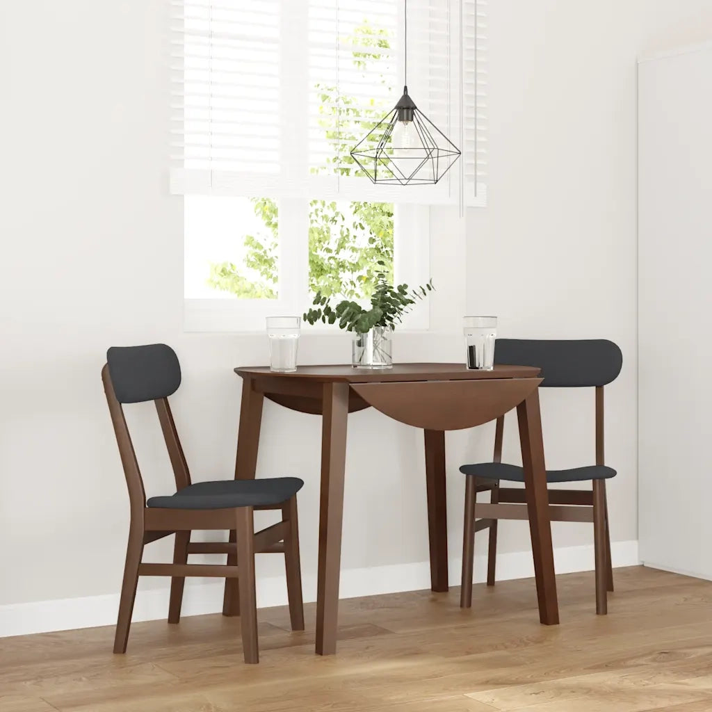 Sedie da Pranzo con Cuscini 2pz Marrone Legno Massello di Hevea 4102436