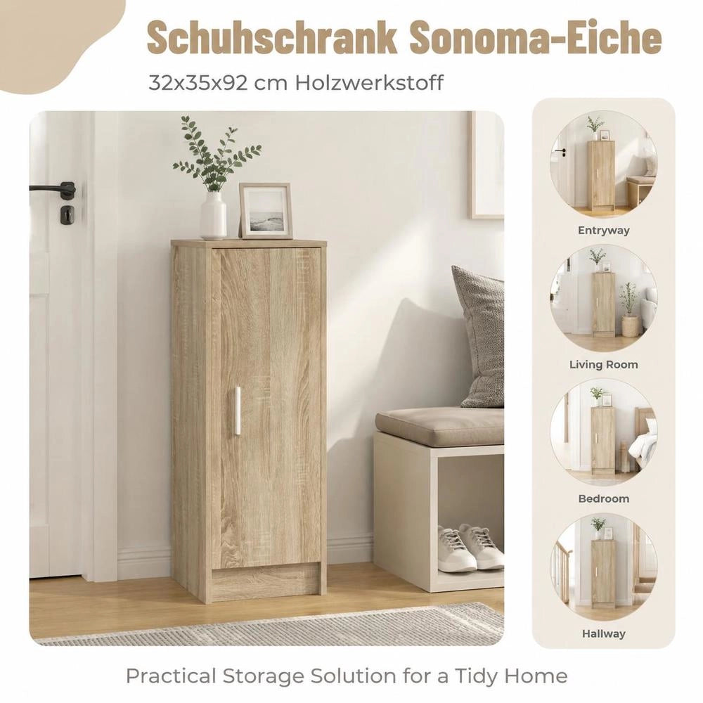 Shoe Cabinet Sonoma Oak 32x35x92 Cm Wood-based Material
