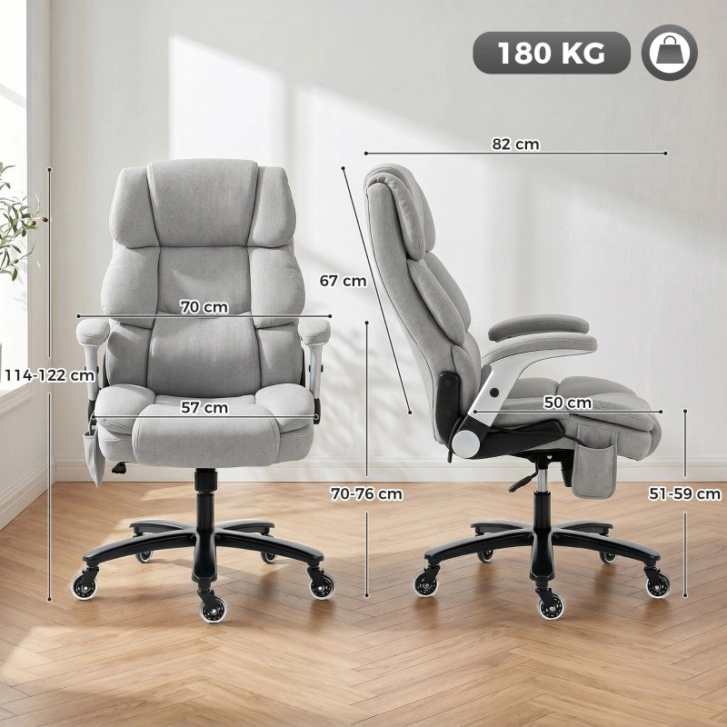SEDIA UFFICIO con supporto lombare ad aria, grigio chiaro