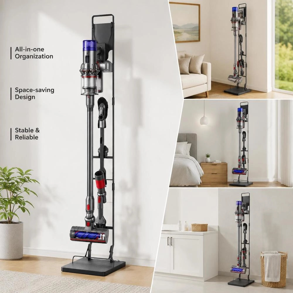 Vacuum Cleaner Stand, Compatible With Dyson V6 V7 V8 V10 V11 V15, Vacuum Cleaner Stand Holder With 4 Hooks For Dyson DC30 DC31 DC34 DC35 DC58 DC59 DC62 D74 Cordless Vacuum Cleaners & Accessories