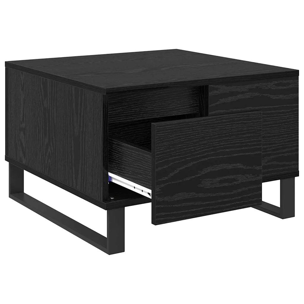 Tavolino da salotto con cassetto Rovere Nero 55 x 55 x 36,5 cm 881665