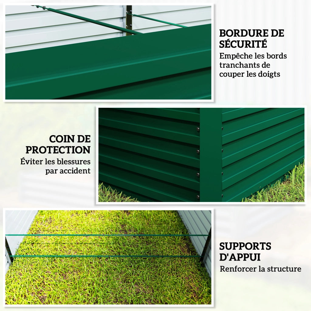 Fioriera Rettangolare da Giardino ¨C Zephmum ¨C Verde 240x120x60cm