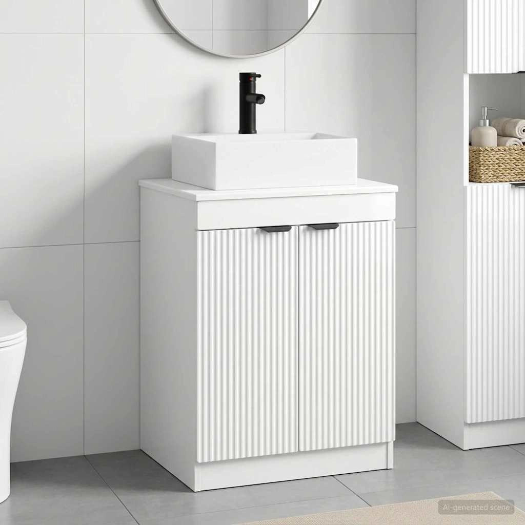 Set di mobili per il bagno Bianco Lucido Legno ingegnerizzato 3404244
