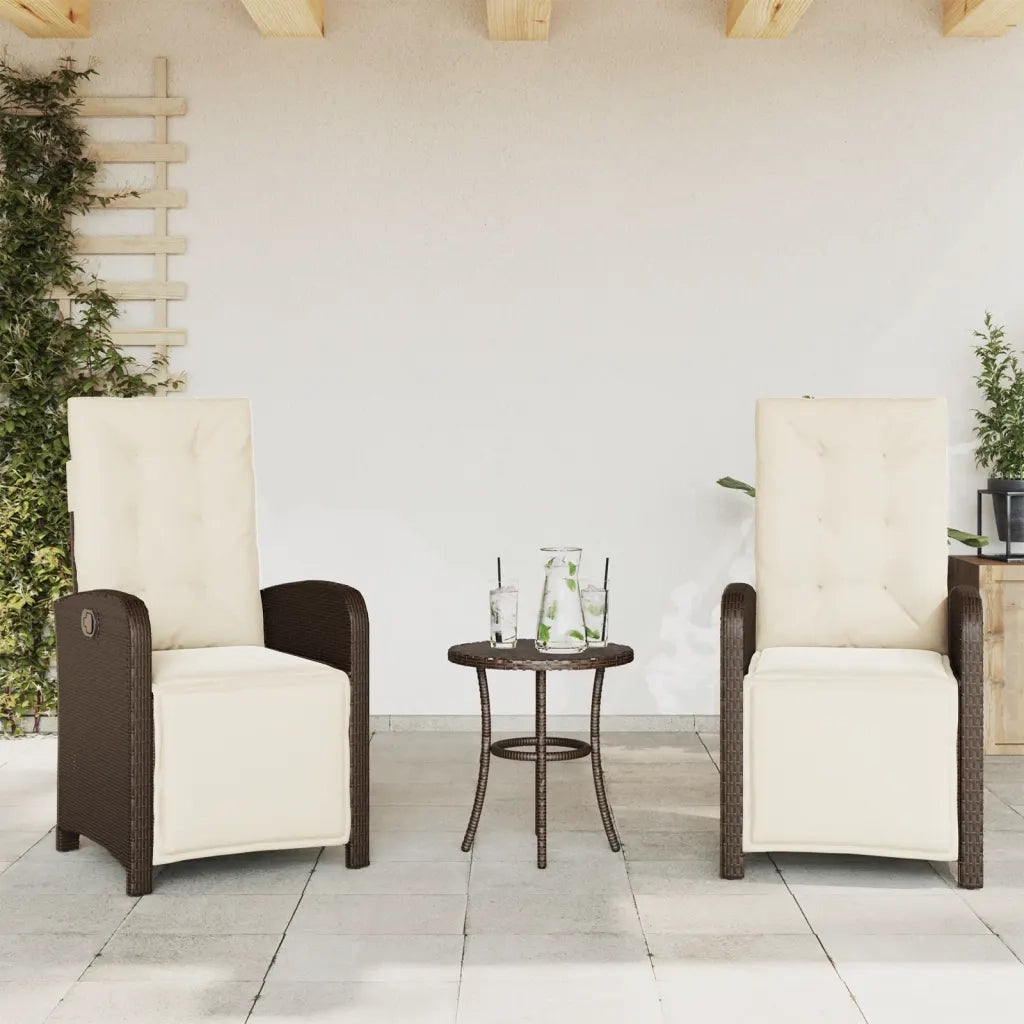 Sedie da Giardino Reclinabili 2 pz | Sedie da Esterno con Poggiapiedi Polyrattan
