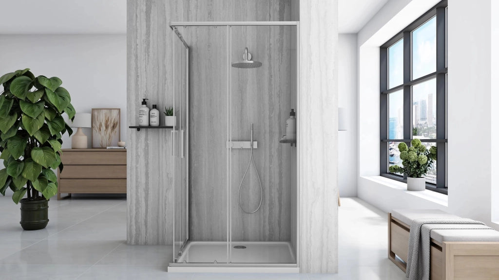 Cabina Doccia Rea City 80x100 Nickel Brush senza piatto doccia