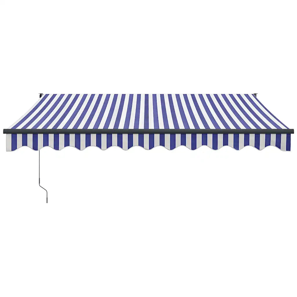 Tenda Sole Retrattile Blu e Bianca 3x2,5 m Tessuto e Alluminio