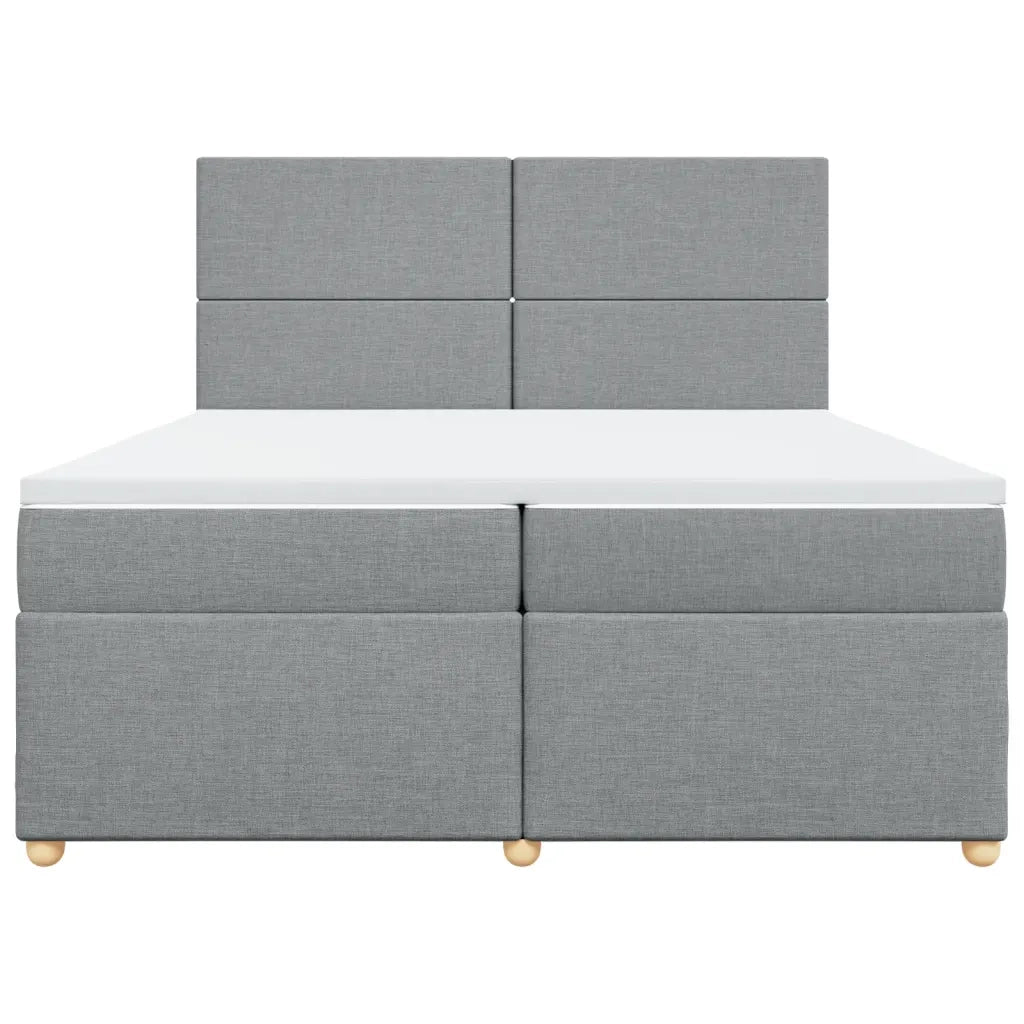 Giroletto a Molle con Materasso Grigio Chiaro 200x200cm Tessuto