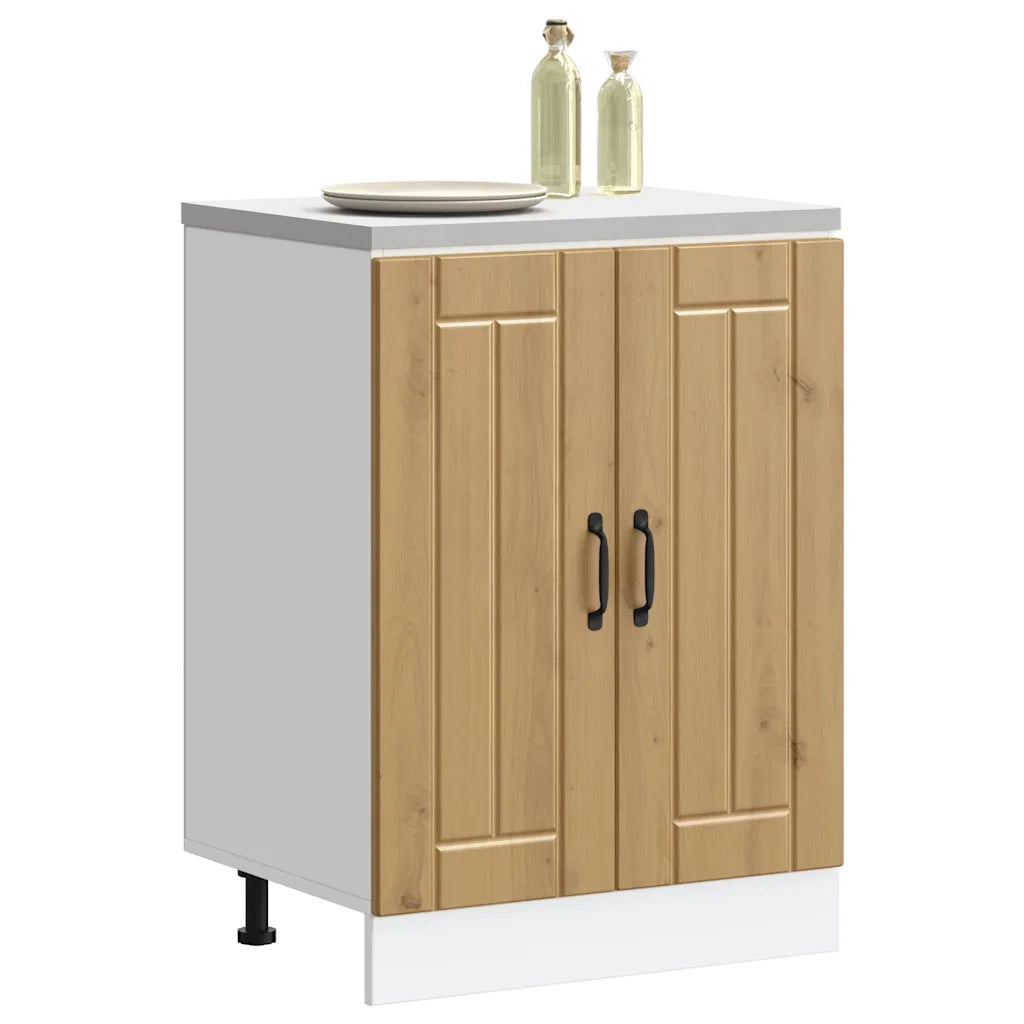 Mobile Base Lavello Lucca Rovere Artigianale Legno Multistrato