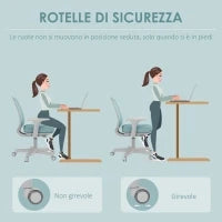 Sedia da Ufficio Ergonomica ad Altezza Regolabile con Schienale Traspirante, 55x48x82.5-94.5 cm, Verde Chiaro