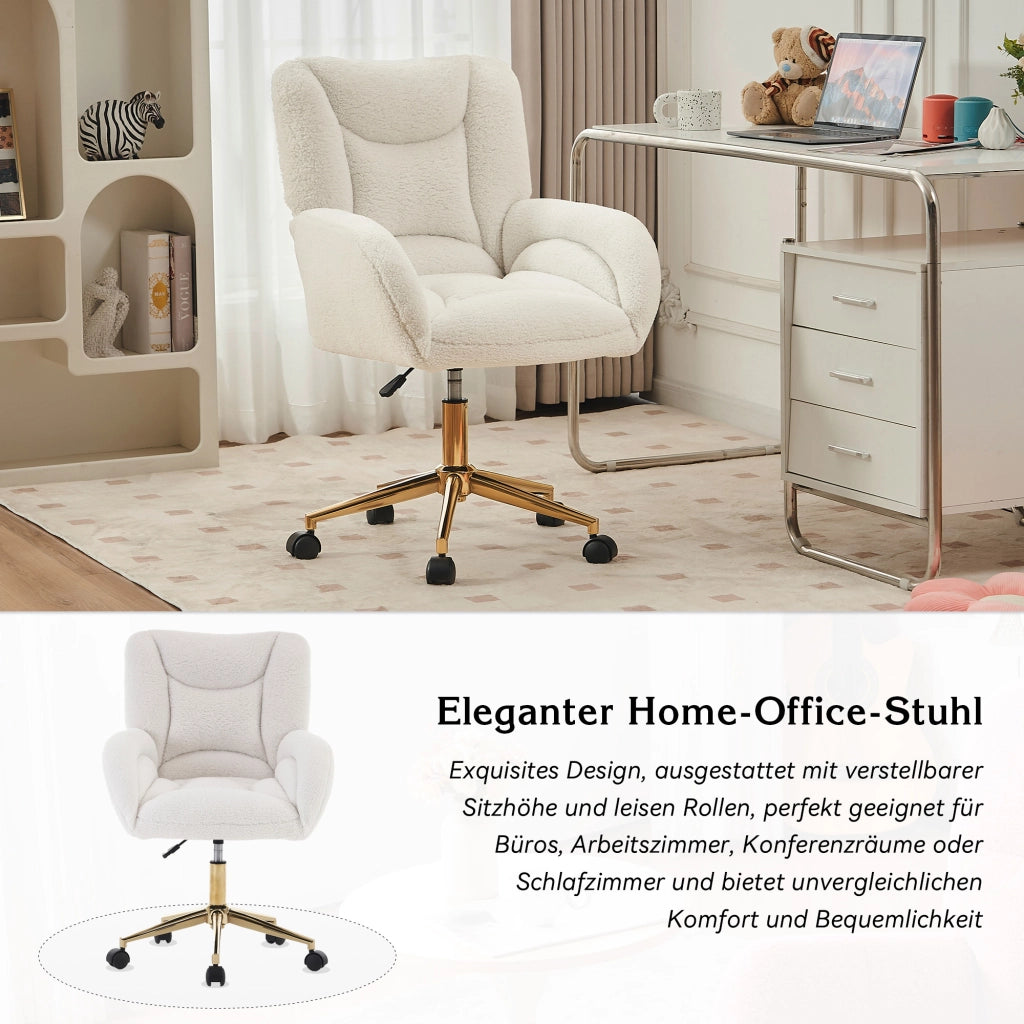 SEDIA DA UFFICIO Girevole Regolabile in Altezza 64x62x92,5 cm Teddy Bianco