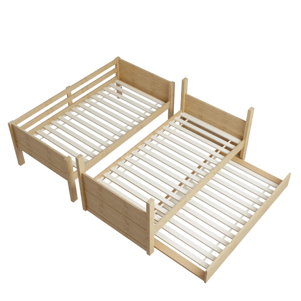 Letto a Castello 90 x 200 cm con Letto Estraibile e divisibile in due singoli - in Legno