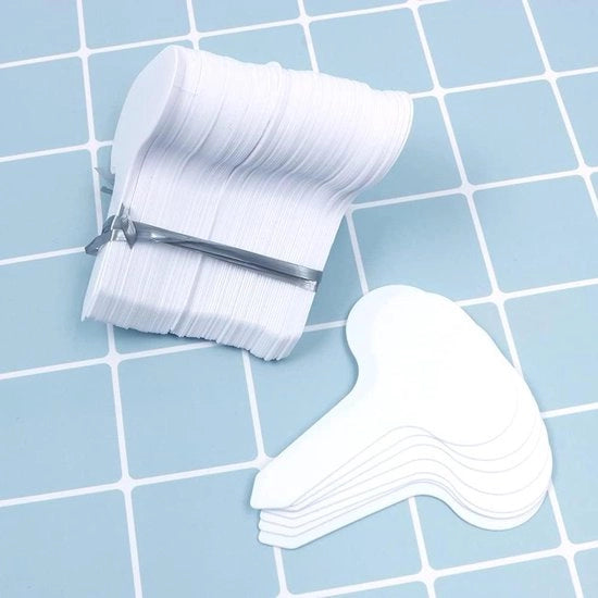 Set di 100 etichette per piante T-type per giardino - Marker acqua-resistenti in PVC bianco per piante - Etichette per giardino con disegno per bambini