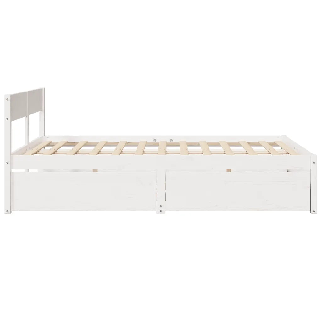 Letto senza Materasso Bianco 150x200 cm Legno Massello di Pino