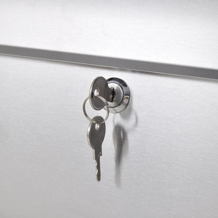 Cassetta postale dal design contemporaneo in acciaio inox su gambe 120 cm 1002005