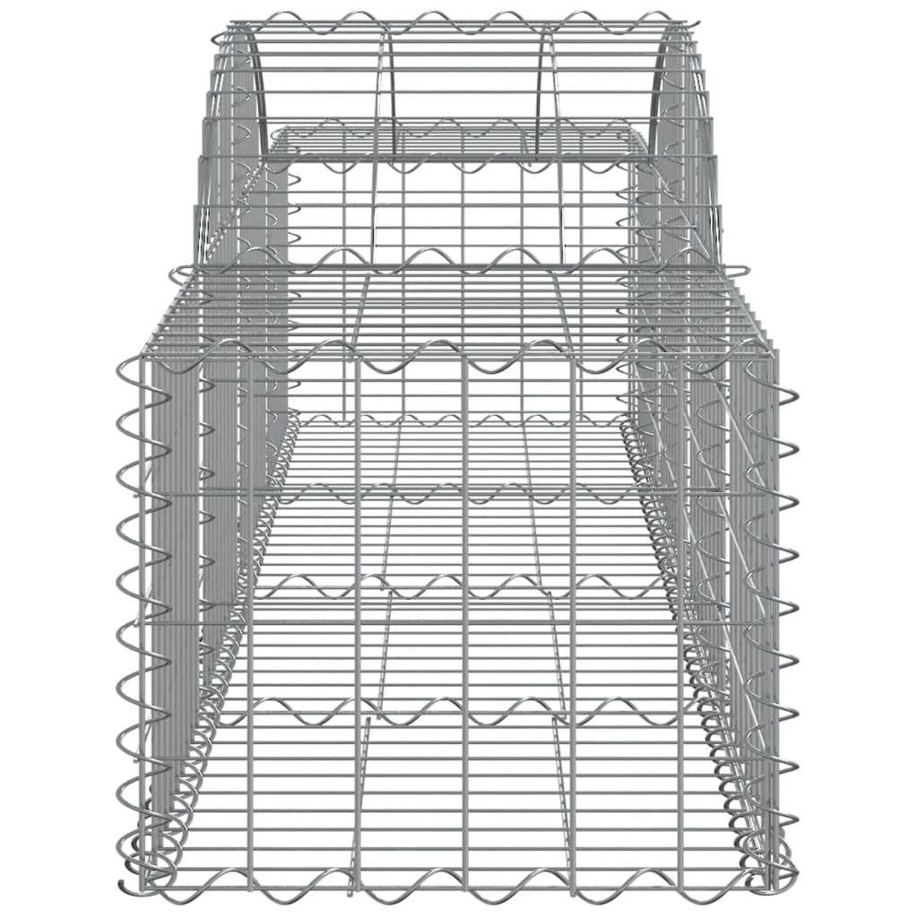 Cestini gabbioni recinzione a gabbia muro di contenimento ad arco 40 pezzi 200 x 50 x 40/60 cm ferro zincato argento 02_0040861