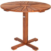 Casaria Tavolo da Giardino Sunrise Rotondo Legno di Acacia Massello Ø70,5cm Tavolino Esterno