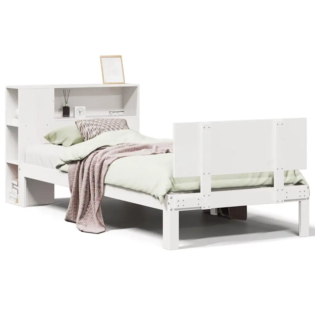 Letto con Libreria senza Materasso 75x190 cm in Legno Pino 3322643