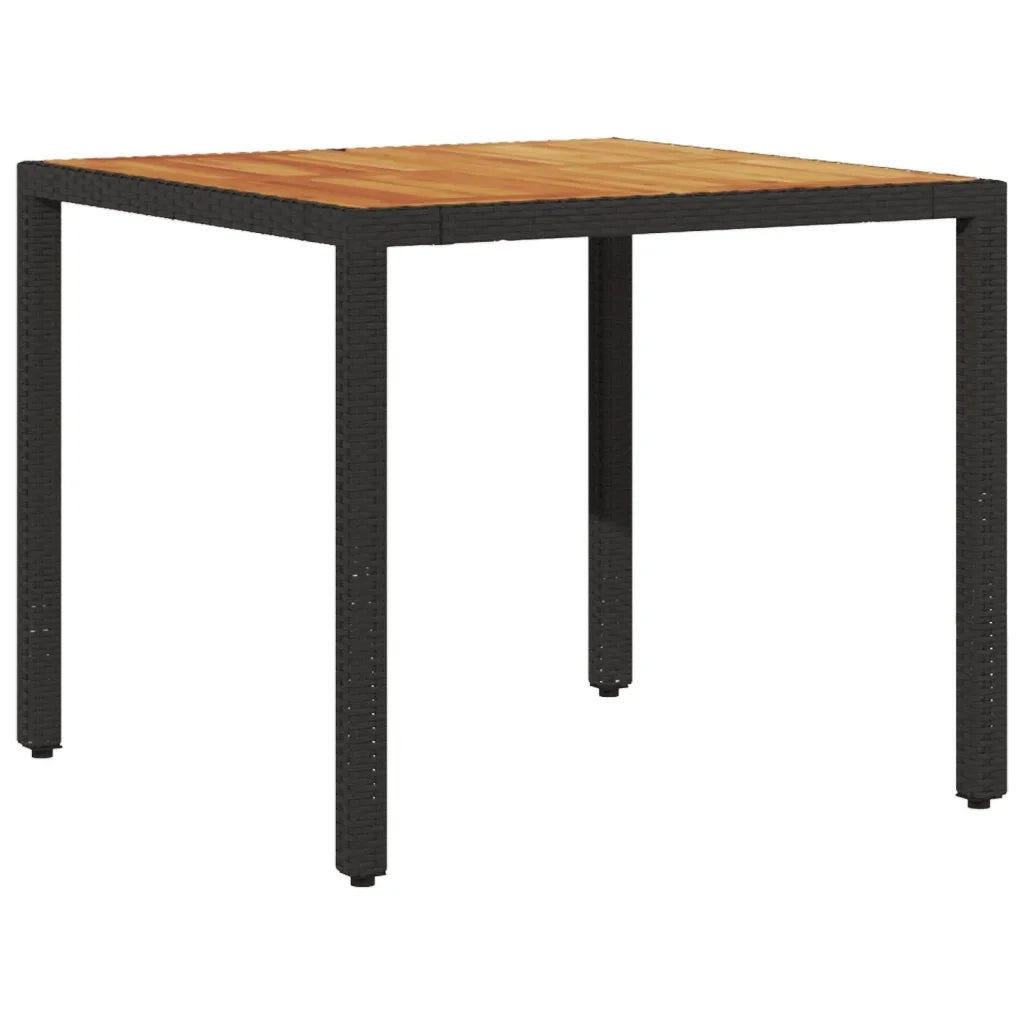 Set Pranzo da Giardino 5 pz con Cuscini Nero Polyrattan Acacia 3278664