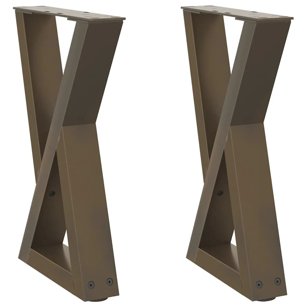 Set di 2 gambe regolabili per tavolino da caffè 28 x 42-43,3 cm stile moderno acciaio naturale 02_0056985