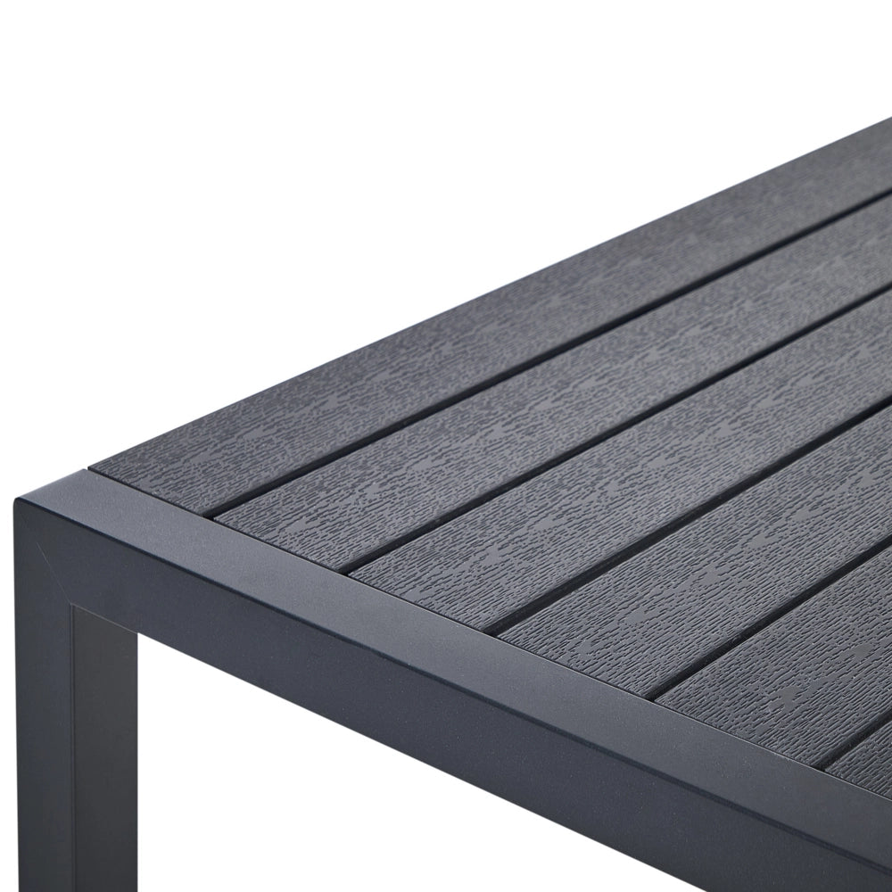 Tavolo da pranzo con struttura in alluminio anodizzato nero per 6 persone 180 x 90 cm dal design moderno