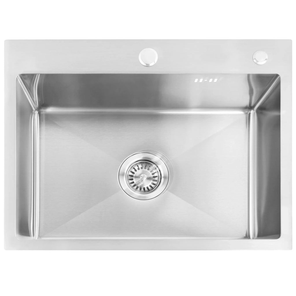 Lavello In Acciaio Con Set Di Accessori 3 Pz. Rea Liam Brush Nickel Accessori grigi
