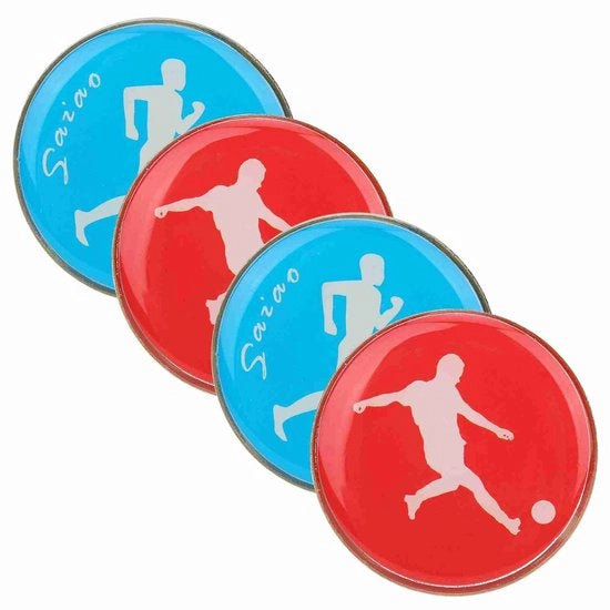 Set di Palle di Arbitro in Metallo da 4 - Qualità Elevata - Dimensioni 35x2mm - Utilizzabile per Calcio, Pallavolo e Palla di Tavolo