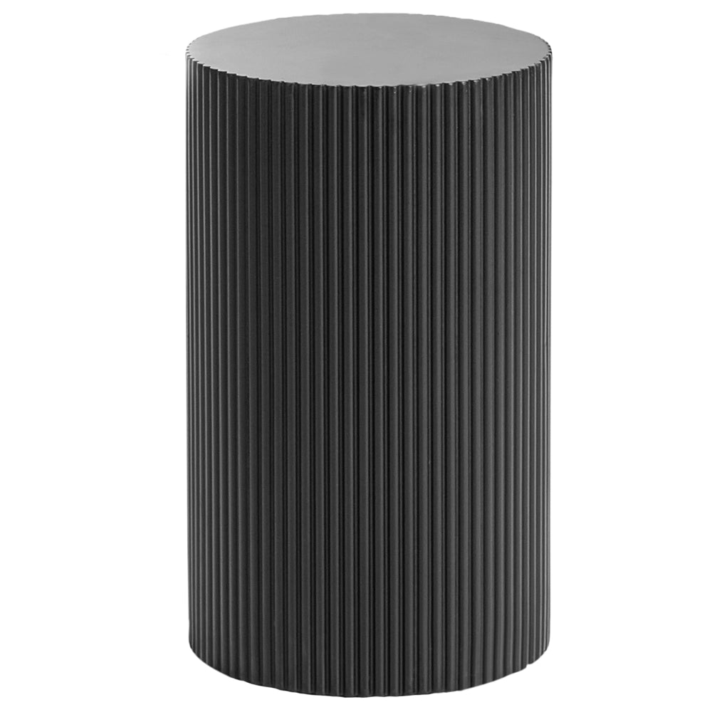 Tavolino con piano in MDF Design moderno e scanalato ø 30 cm nero
