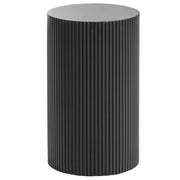 Tavolino con piano in MDF Design moderno e scanalato ø 30 cm nero
