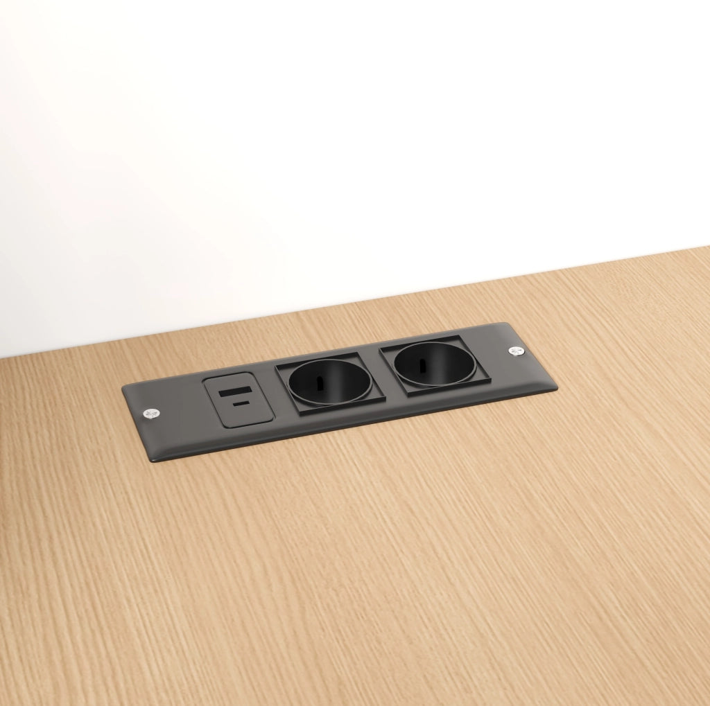 Scrivania pieghevole 104.5x30.5x160 cm con libreria integrata; presa USB; MDF bianco