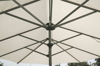 Ombrellone da Giardino Doppio 2x4m Palo Ø38 mm Antracite e Ecrù