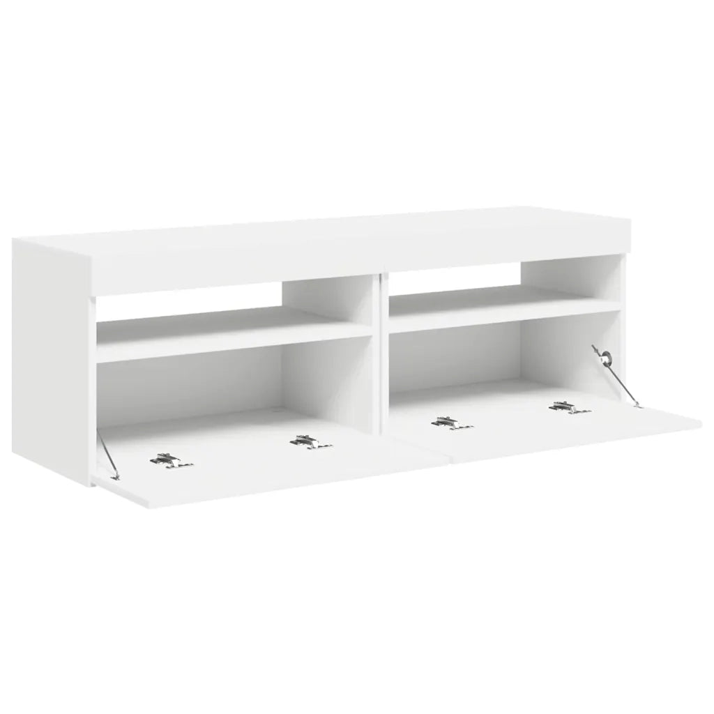 Mobili Porta TV con Luci LED 2 pz Bianchi 60x35x40 cm 804410