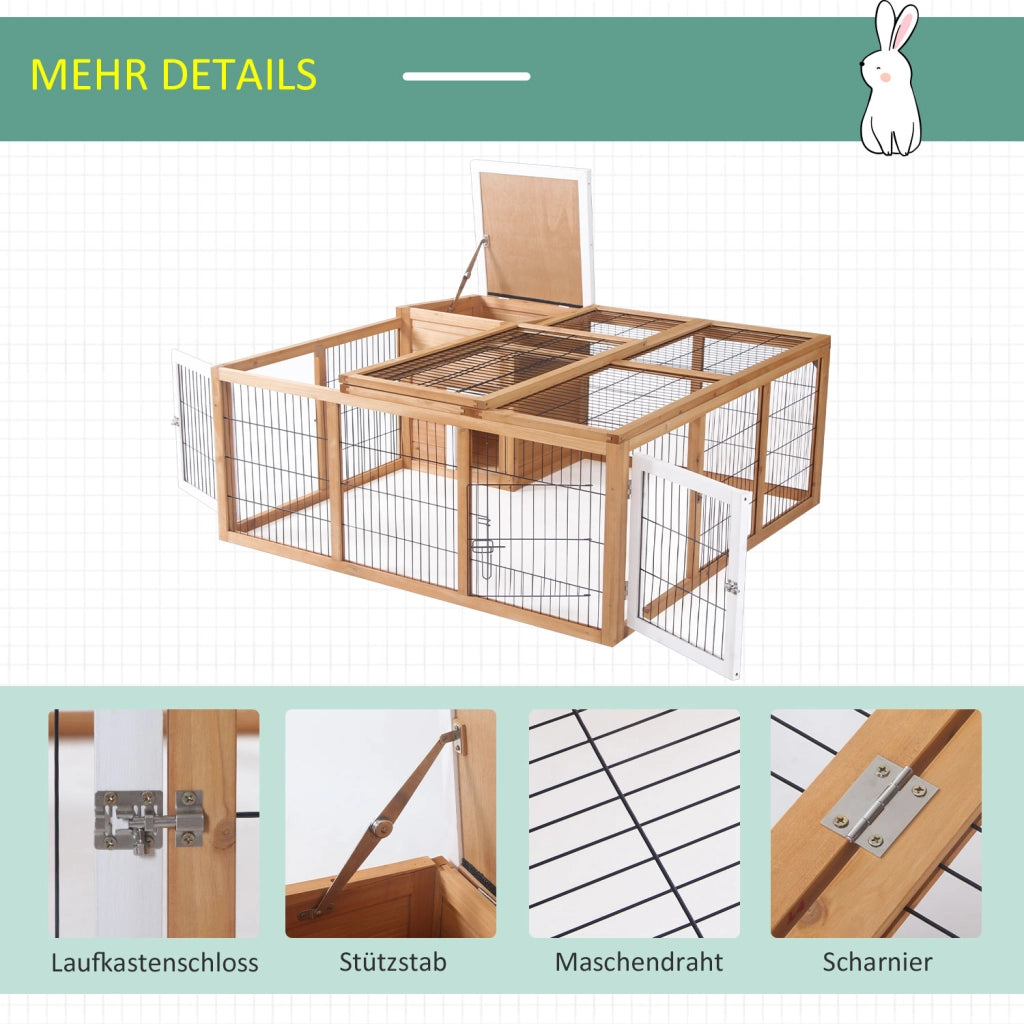 Recinto per Animali Domestici con Tetto Apriporta ¨C Minimal ¨C Marrone 123x120x52 cm