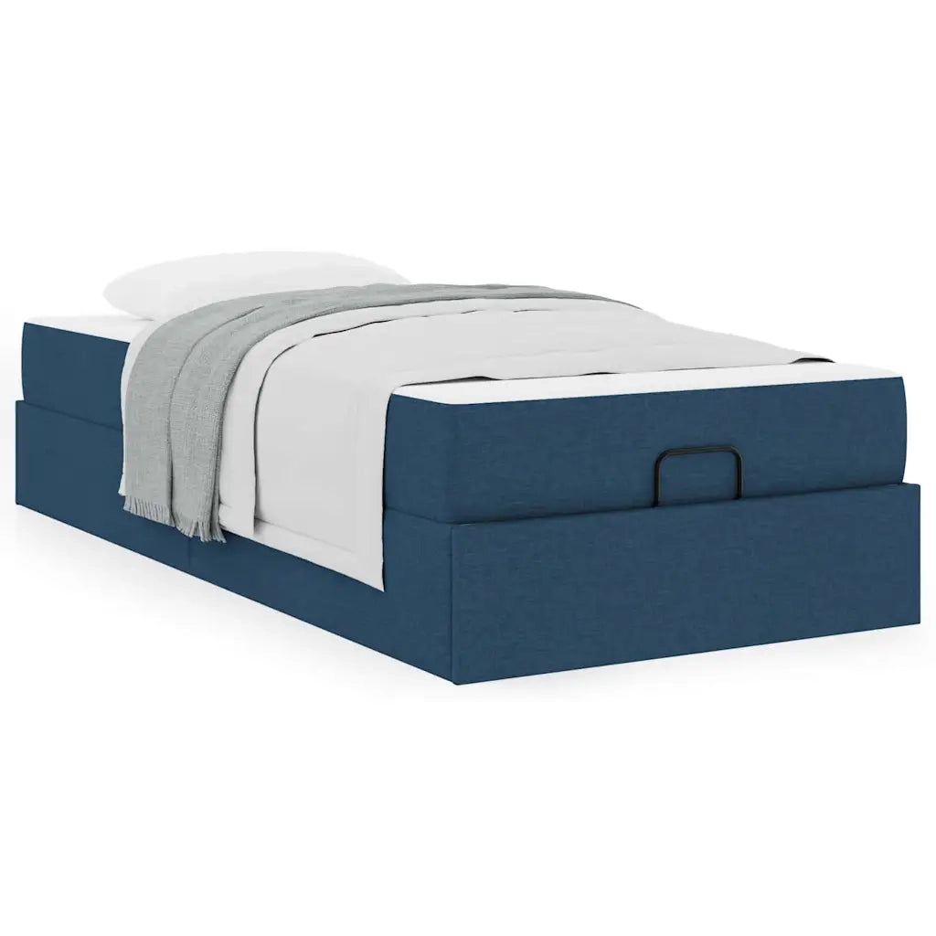 vidaXL Struttura del letto con materasso Blu 100 x 200 cm Tessuto