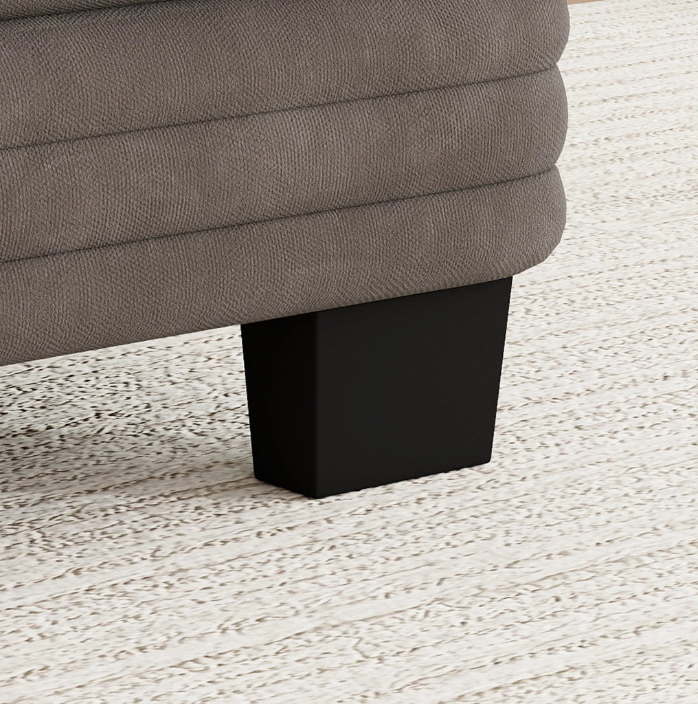 Divano modulare 3 posti 253x88x88 cm in ciniglia con cuscini; marrone