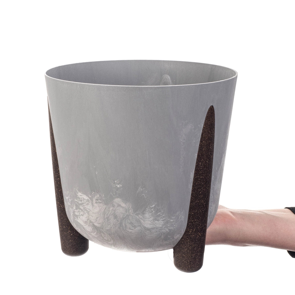 Vaso da fiori KADAX, coprivaso, supporto per fiori, grigio, 21 cm