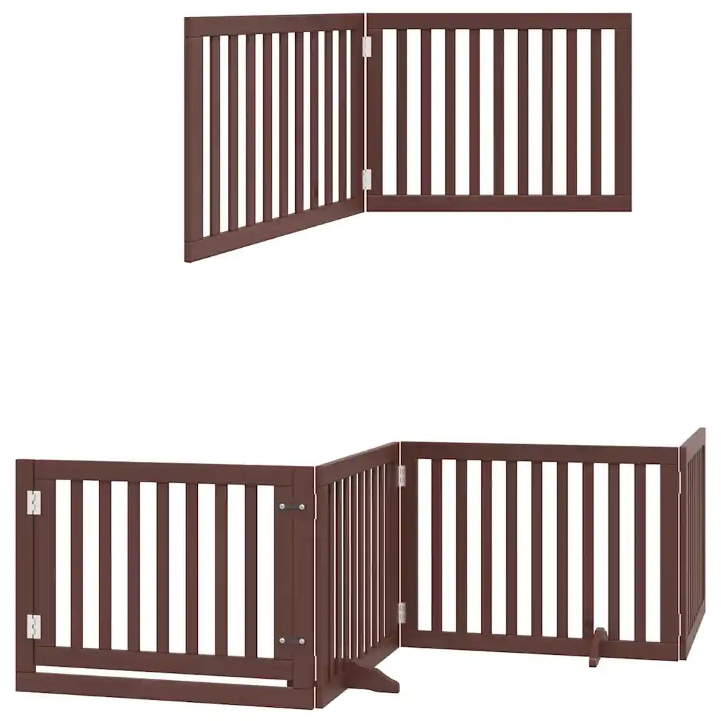 Cancello Cani Porta Pieghevole Marrone 10 Pannelli 800cm Pioppo CFW7642230