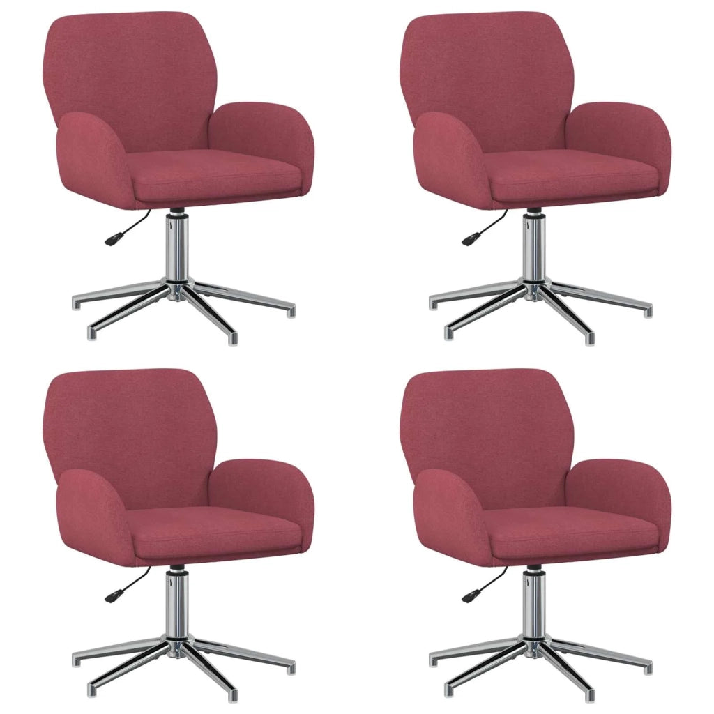 Sedie da scrivania girevoli 4 pz 54 x 58 x 90 cm Rosso Vino 3428306