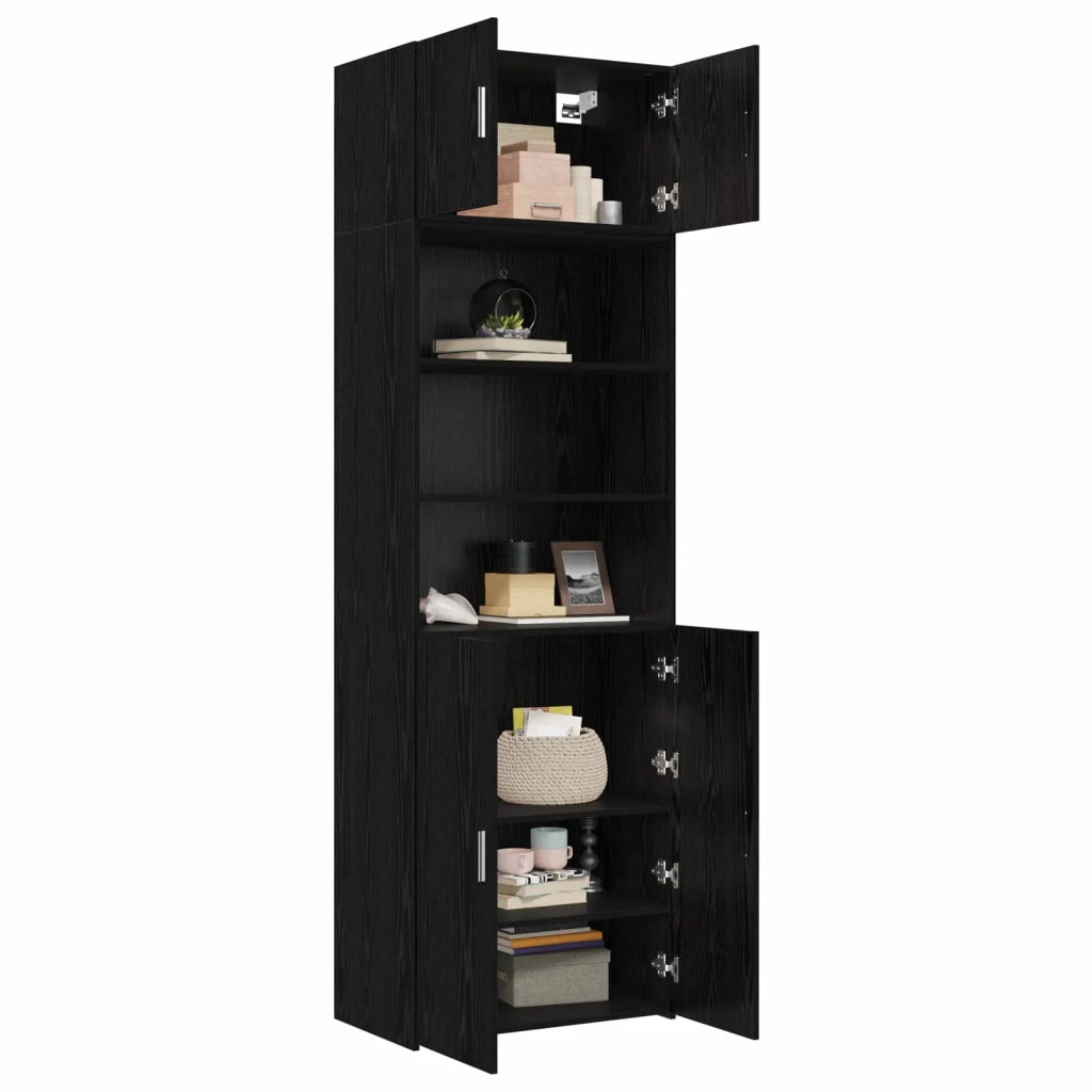 Armadio per la conservazione con ripiani Rovere Nero 3446669
