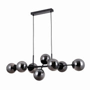 Italux Molite lampadario industriale nero 8xE14 vetro