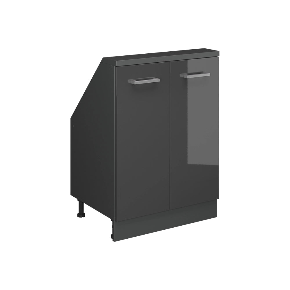 Mobile sottotetto Rion Antracite lucido/Antracite con 2 porte Vicco