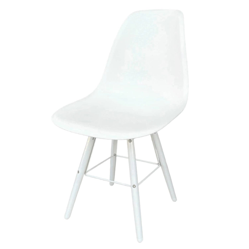 Marvin Set Di 4 Sedie In Polipropilene Bianche Con Struttura Legno E Metallo Gambe Interno Sala Da Pranzo Cucina Design