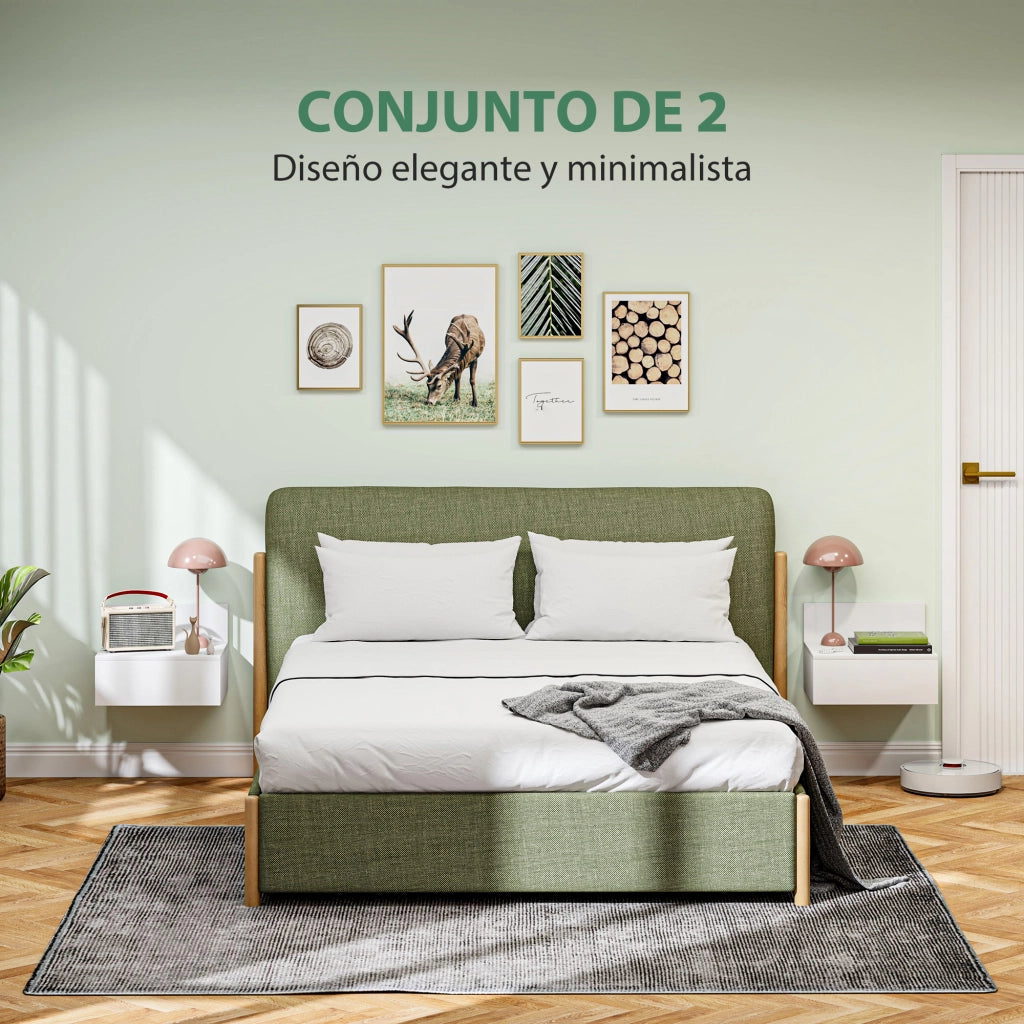 Comodino a Parete con Cassetto ¨C zephmum ¨C Bianco 43x36,5x30,5 cm