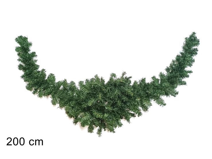 Ghirlanda Decorativa Natalizia Natale Cornicione 200 cm