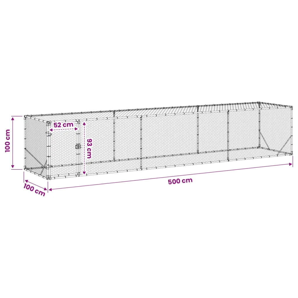 Pollaio Argento 500 x 100 x 100 cm Acciaio zincato 42042522