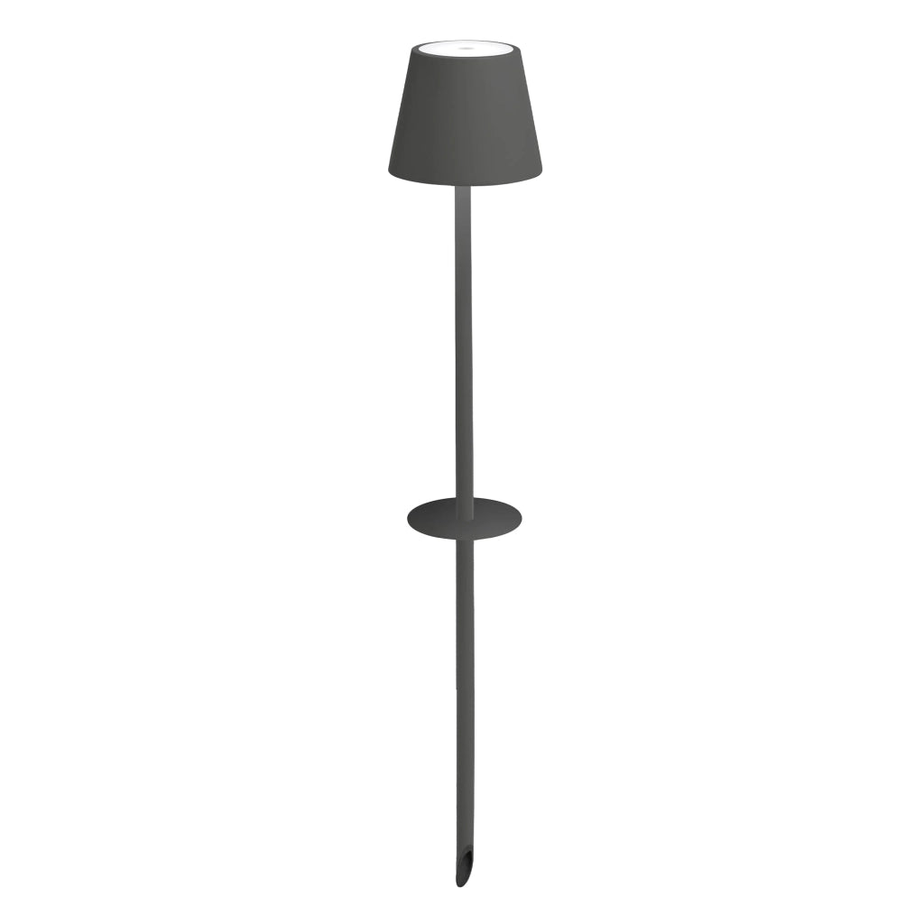 Zafferano Lampada con picchetto Poldina Pro Grigio Scuro, Portatile, Ricaricabile, Dimmerabile, Controllo Touch, Alta Protezione, Altezza Modulabile