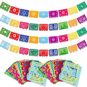 Decorazione di Festa a Tappezzeria - 2 Pezzi - Disegno di Papel Picado - Decorazione per Feste - Giorno dei Morti - Cinco de Mayo - Materiale Sostenibile - Decorazione per Feste