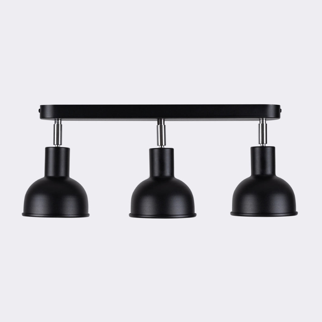 Spot soffitto minimal nero 3 luci E27 Pure Lume PU.1318