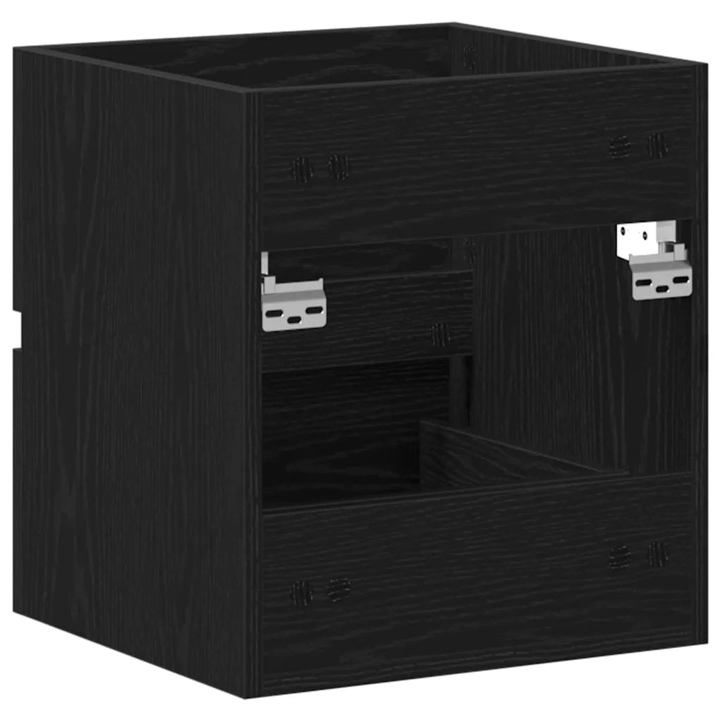 Mobile Lavabo-Armadietto da bagno Rovere Nero 41x38,5x45 cm in Legno Multistrato